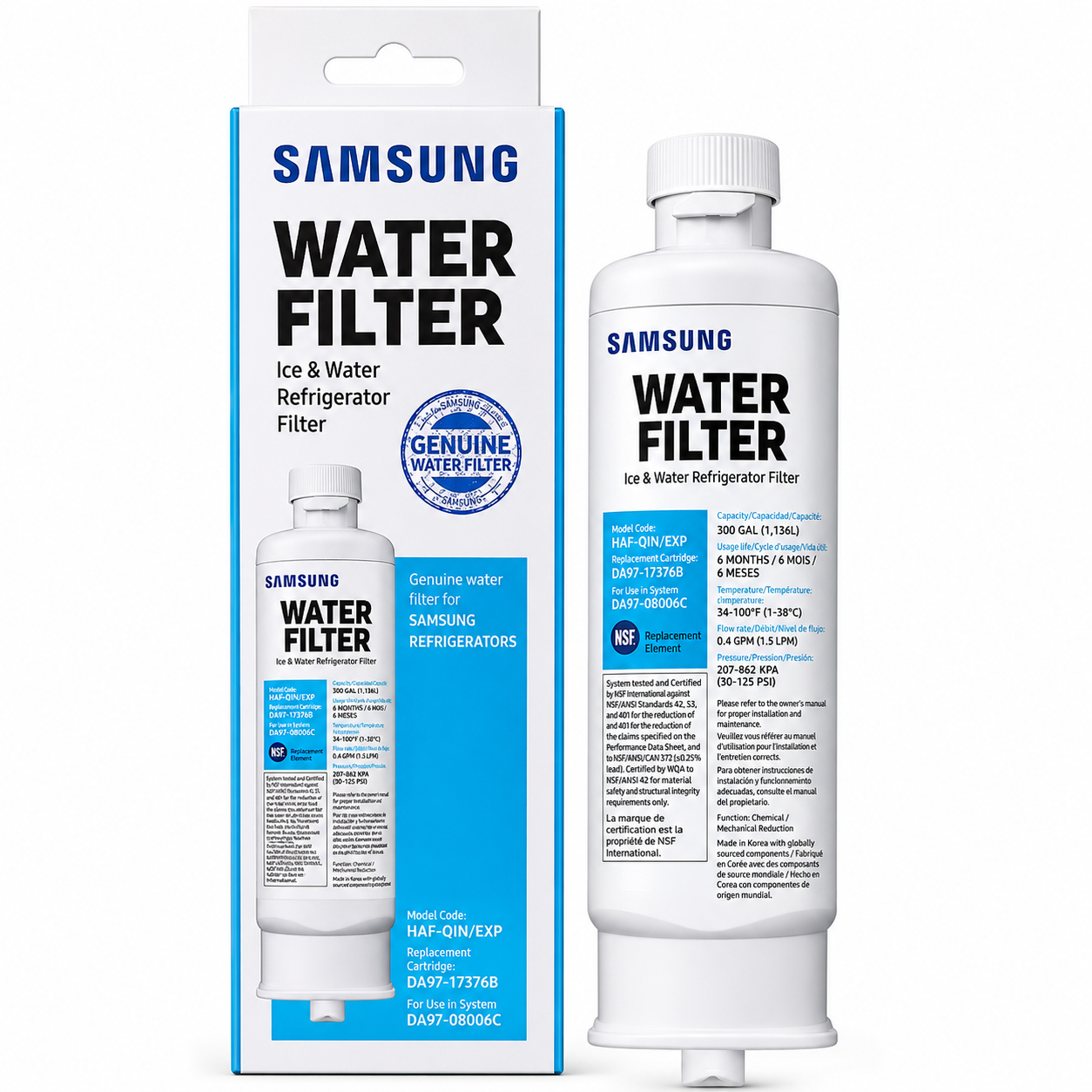 Samsung Genuine Water Filter HAF-QIN/EXP DA97-17376B Refrigerator Water Filter Replacement