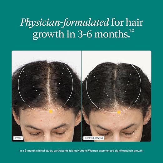 Nutrafol Women's Hair Growth Supplements, Ages 18-44, Clinically Tested for Visibly Thicker and Stronger Hair