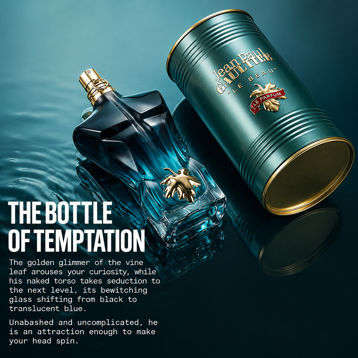 Jean Paul Gaultier Le Beau Le Parfum Intense for Men - Long Lasting Woody Amber Men's Cologne Eau de Parfum with Coconut Wood, Tonka Bean & Sandalwood - Designer Fragrance Spray