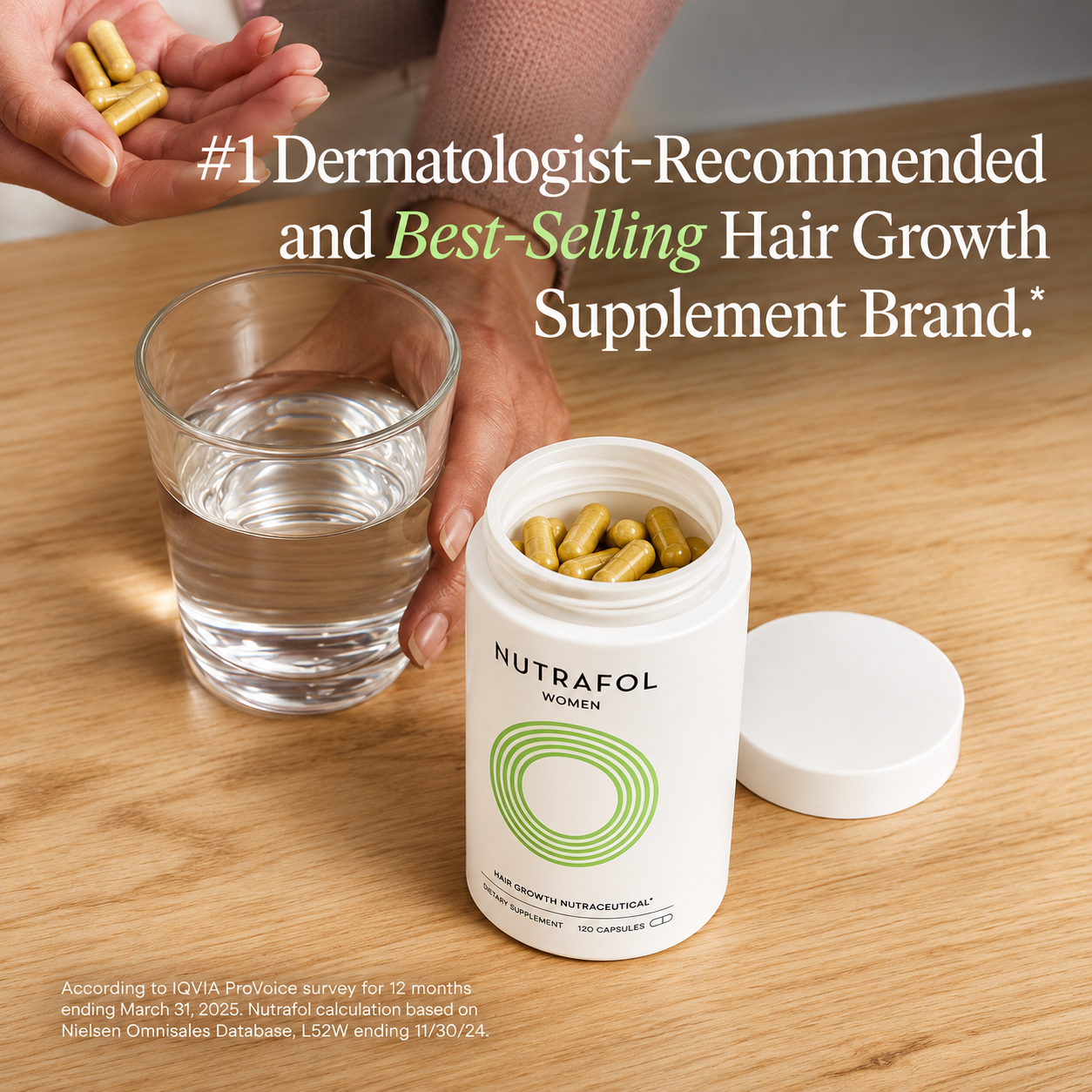 Nutrafol Women's Hair Growth Supplements, Ages 18-44, Clinically Tested for Visibly Thicker and Stronger Hair